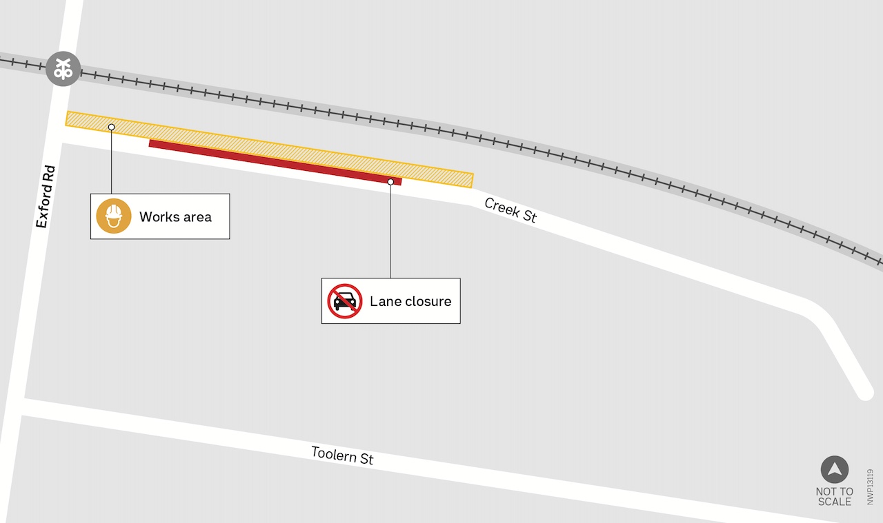 Creek Street lane closure map