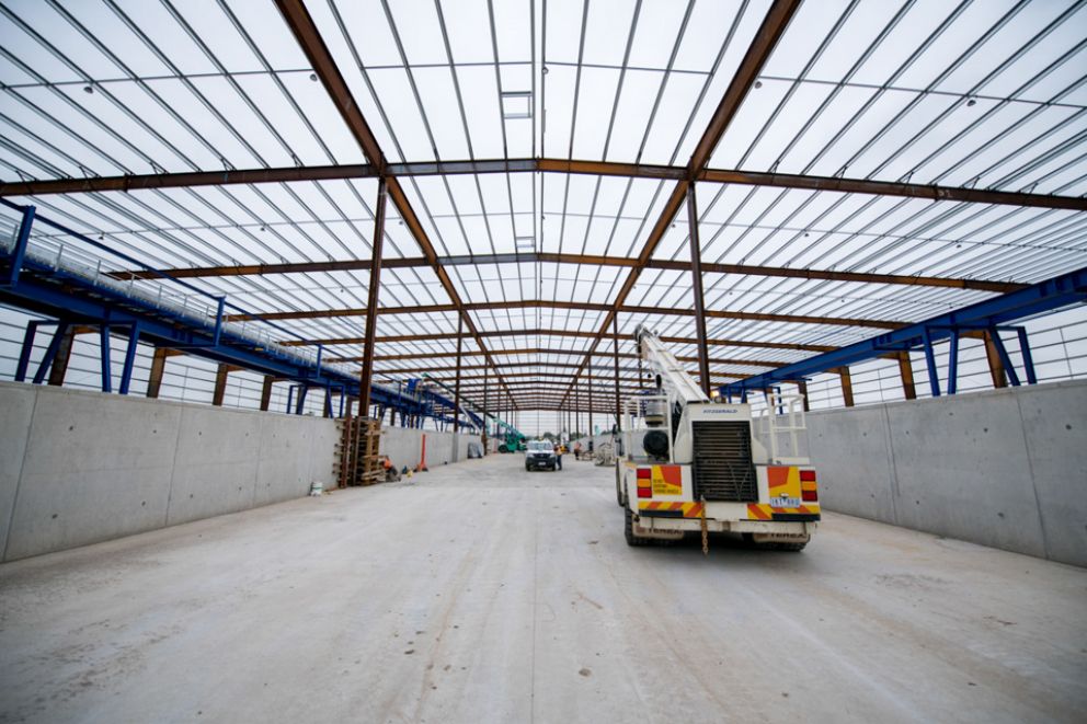 A huge shed has been constructed at the northern portal, where a conveyer belt connected to the TBM will transport rock and soil.