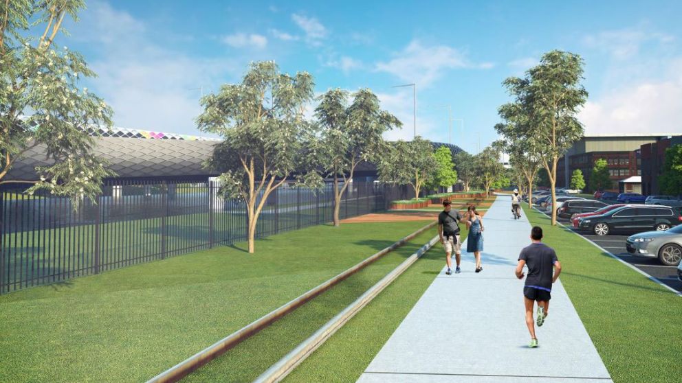 Artist impression of shared user path along the Maribyrnong River.