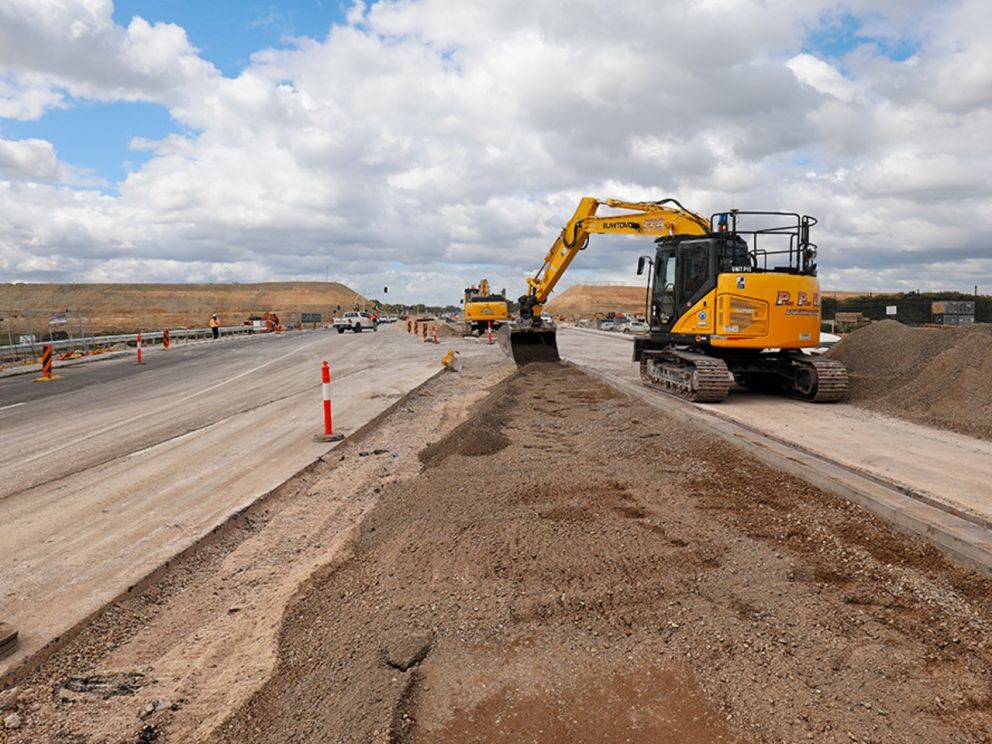 Continuing to build the new median on Governor Road