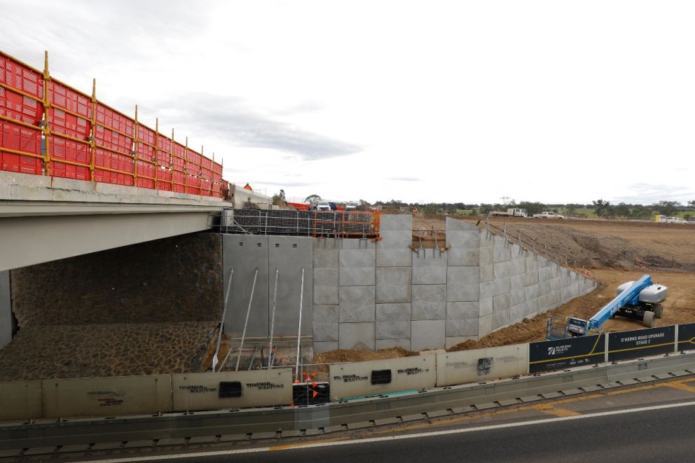 O'Herns Road Upgrade - construction progress image on stage 2, May 2020