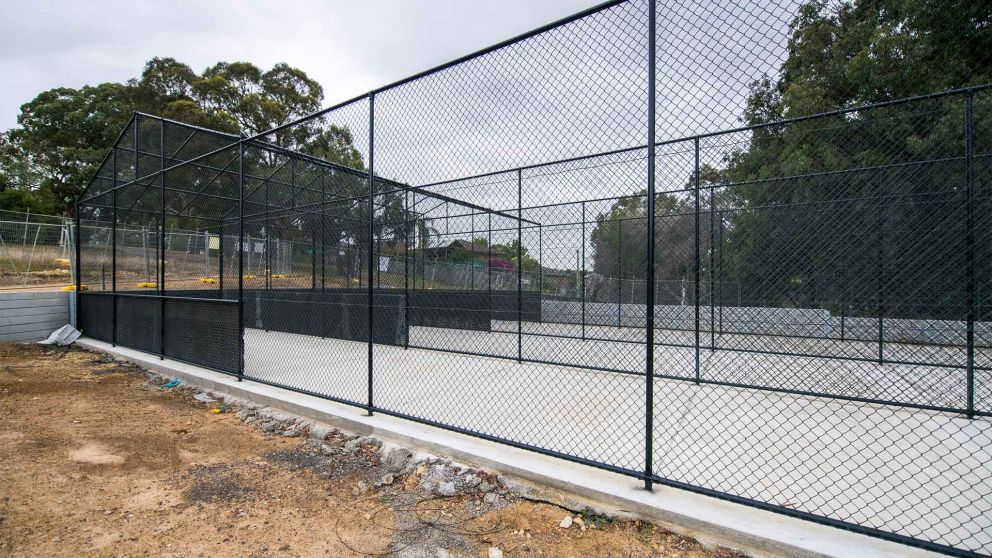 Outdoor cricket practice nets at Binnak Park are almost finished, with synthetic turf cricket pitches still to be laid. 