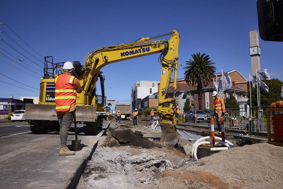 South Road and Nepean Highway construction image November 2021