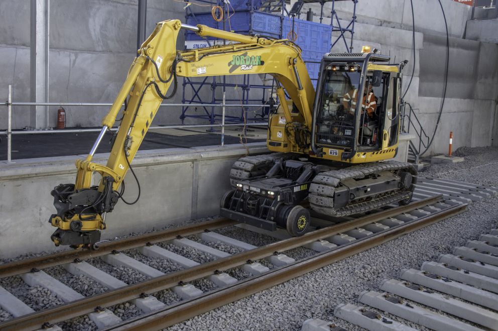 Installing the track in the new rail trench