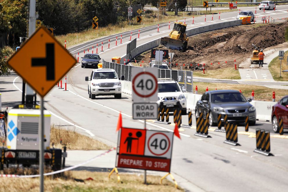 Construction works on the Narre Warren North Road Upgrade