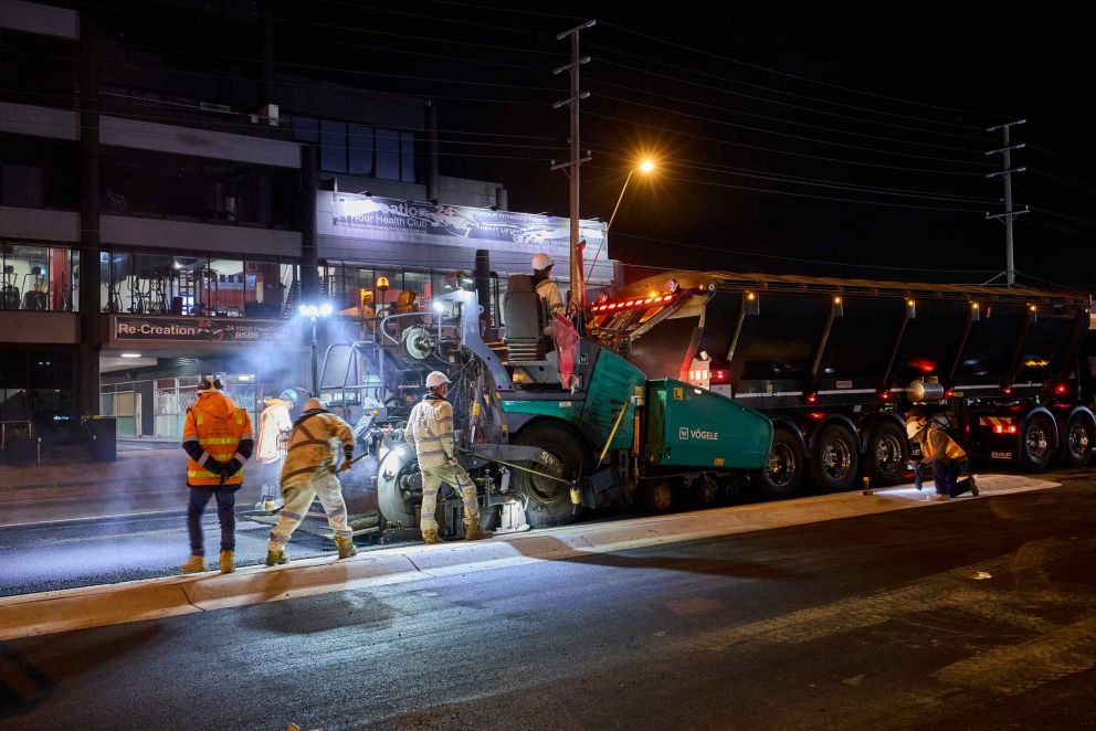 South Road and Nepean Highway construction image December 2021