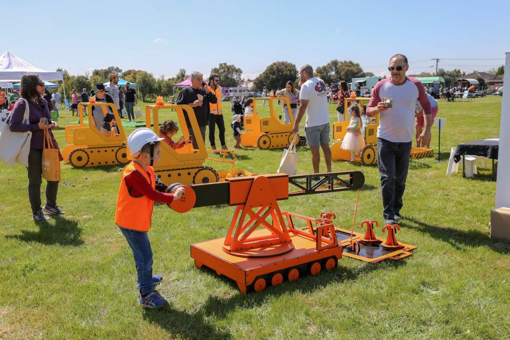 Kids try out their own machinery at our Western Community Fun Day