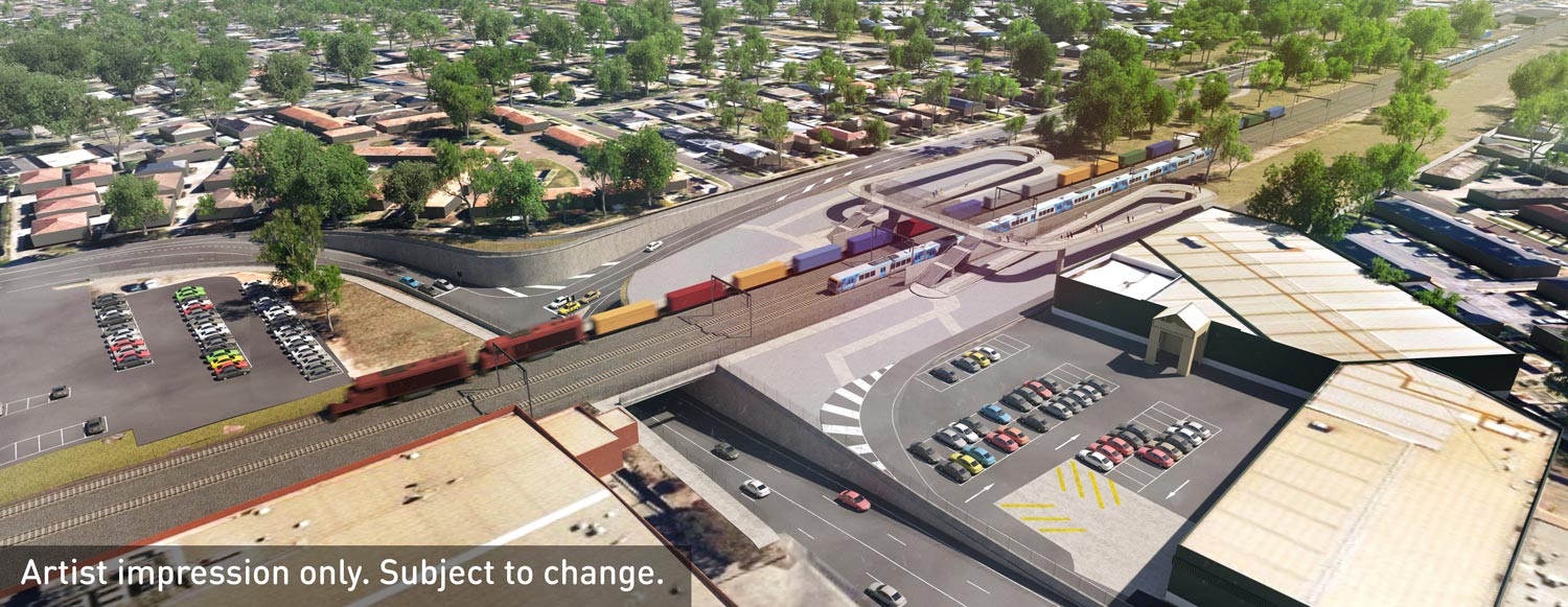 Design B: a road underpass at Cherry Street is the other feasible design.