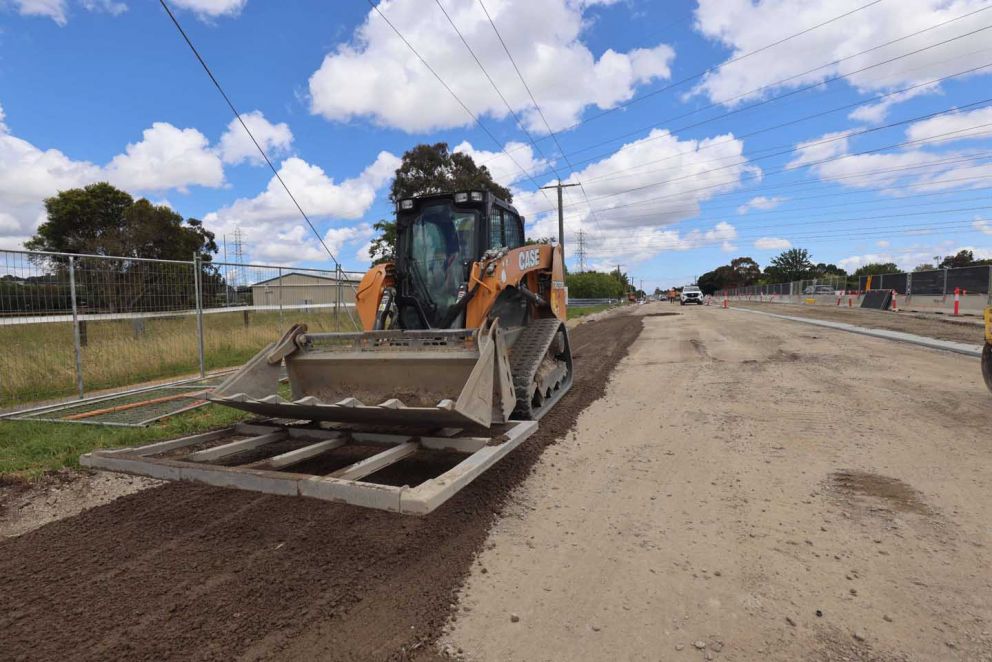 Earthworks along Narre Warren North Road  in Dec 22