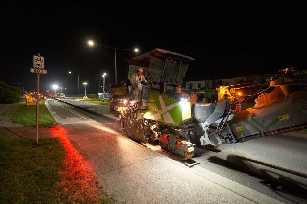 Profiling on Cranbourne Frankston Road to install drainage as part of the nightworks in February