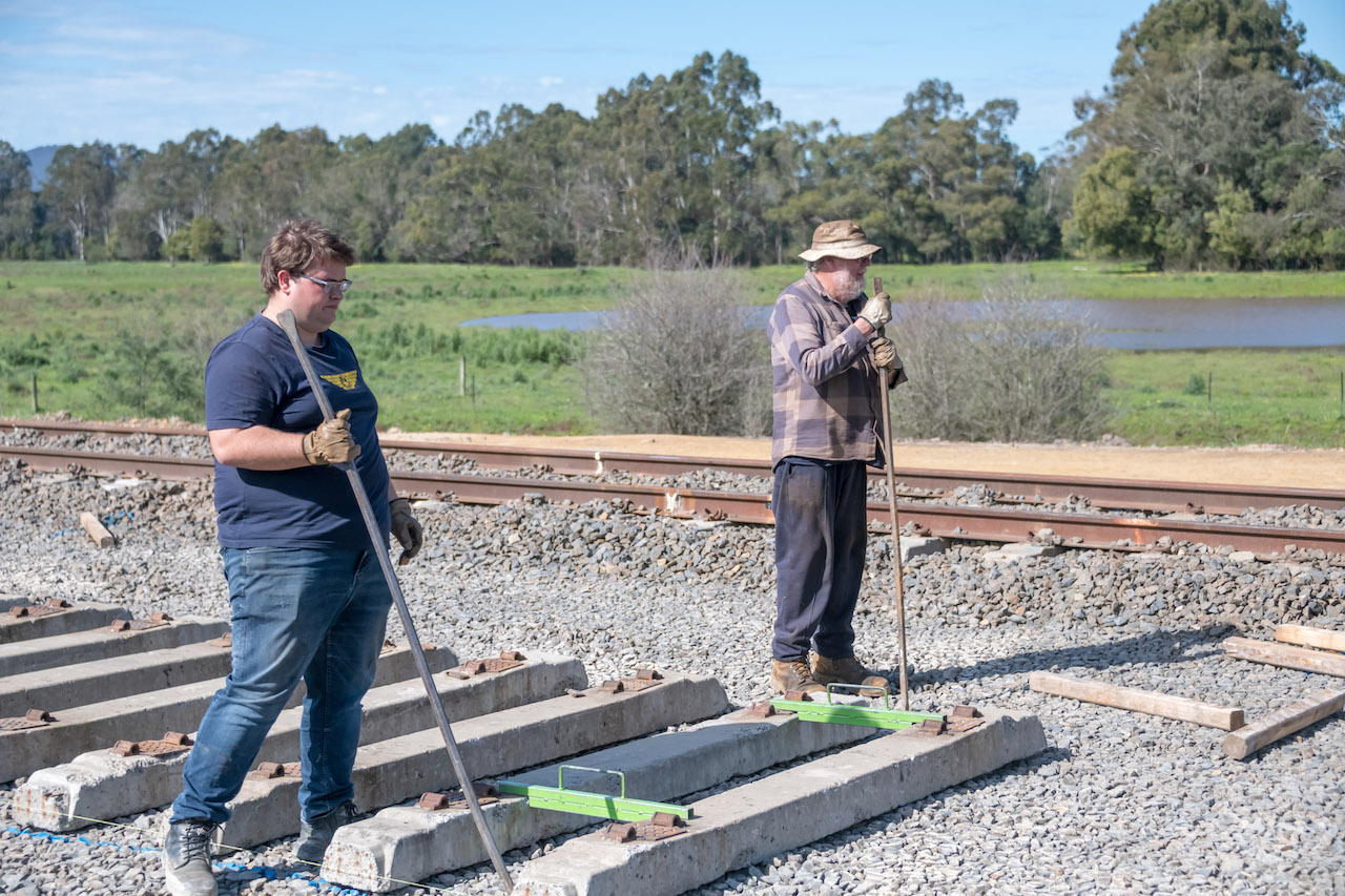 Volunteers Caleb and Bob at Yarra Valley Railway