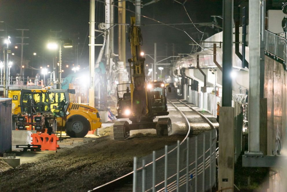 Working on the tracks at Keon Parade