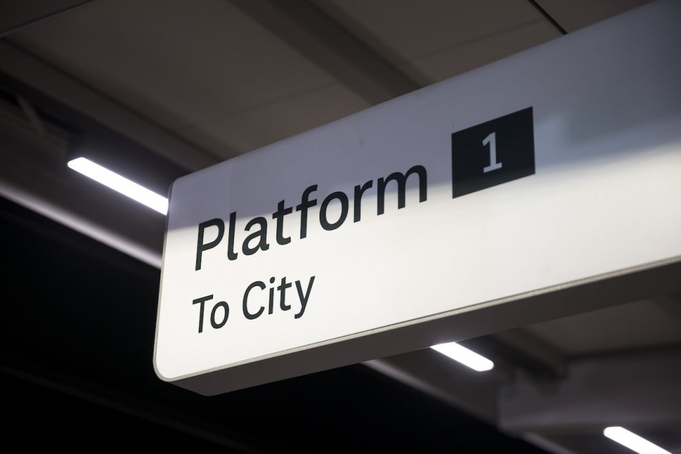 To access Platform 1, for City bound trains, passengers can use the southern and northern staircases