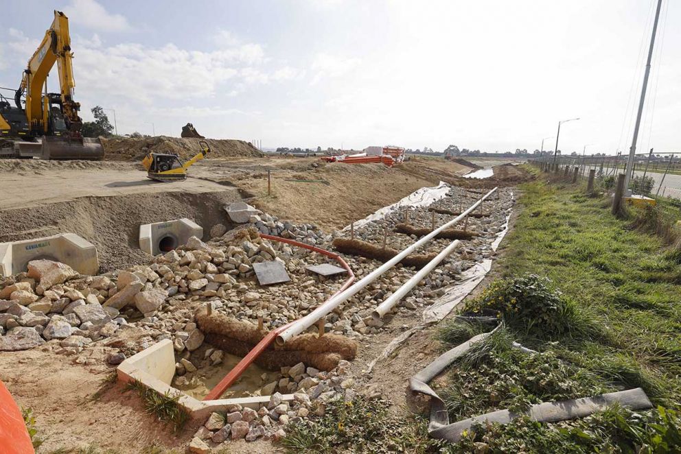 August 2023- Drainage along the new McGregor Road inbound exit ramp