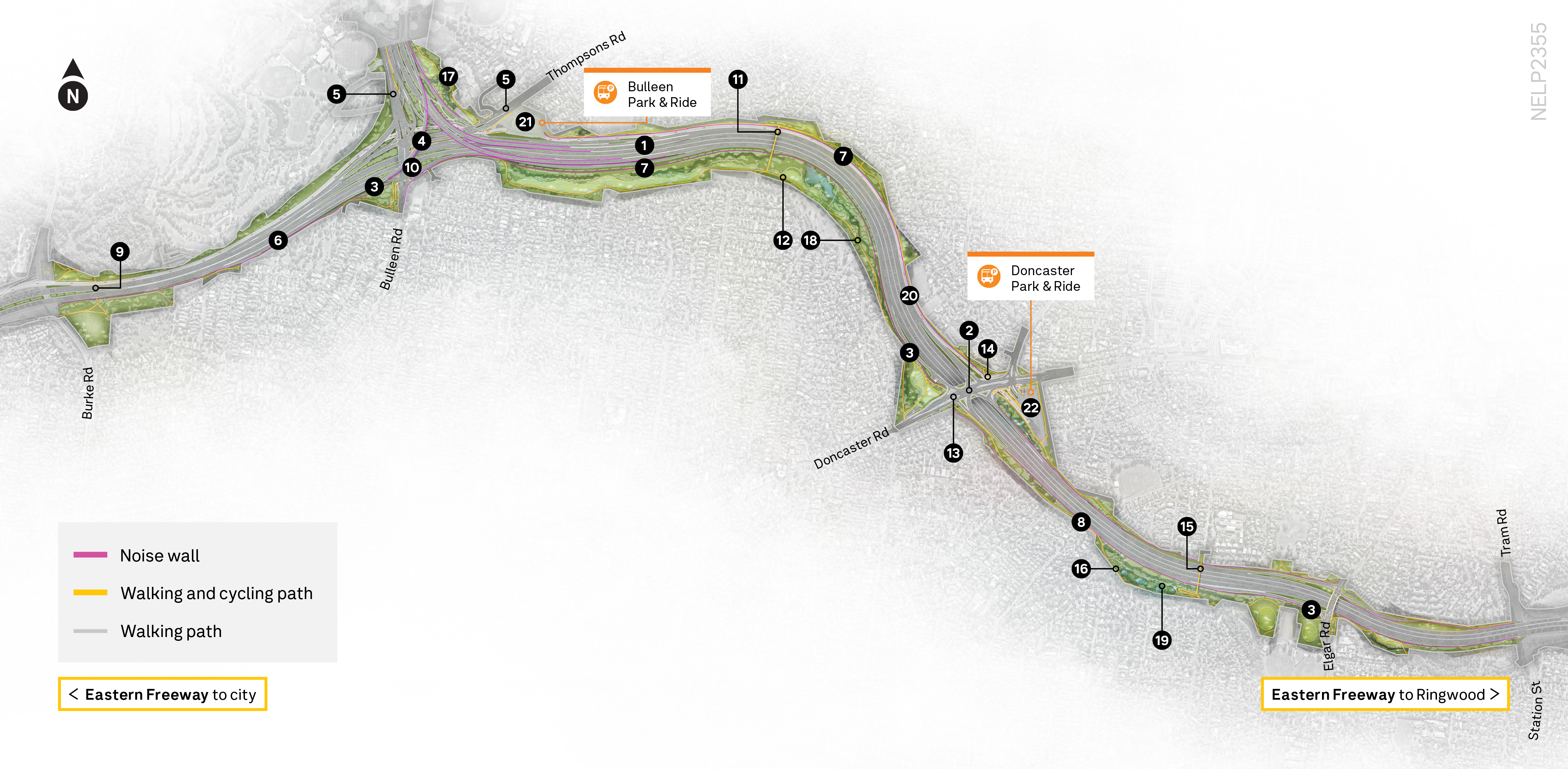Eastern Freeway map