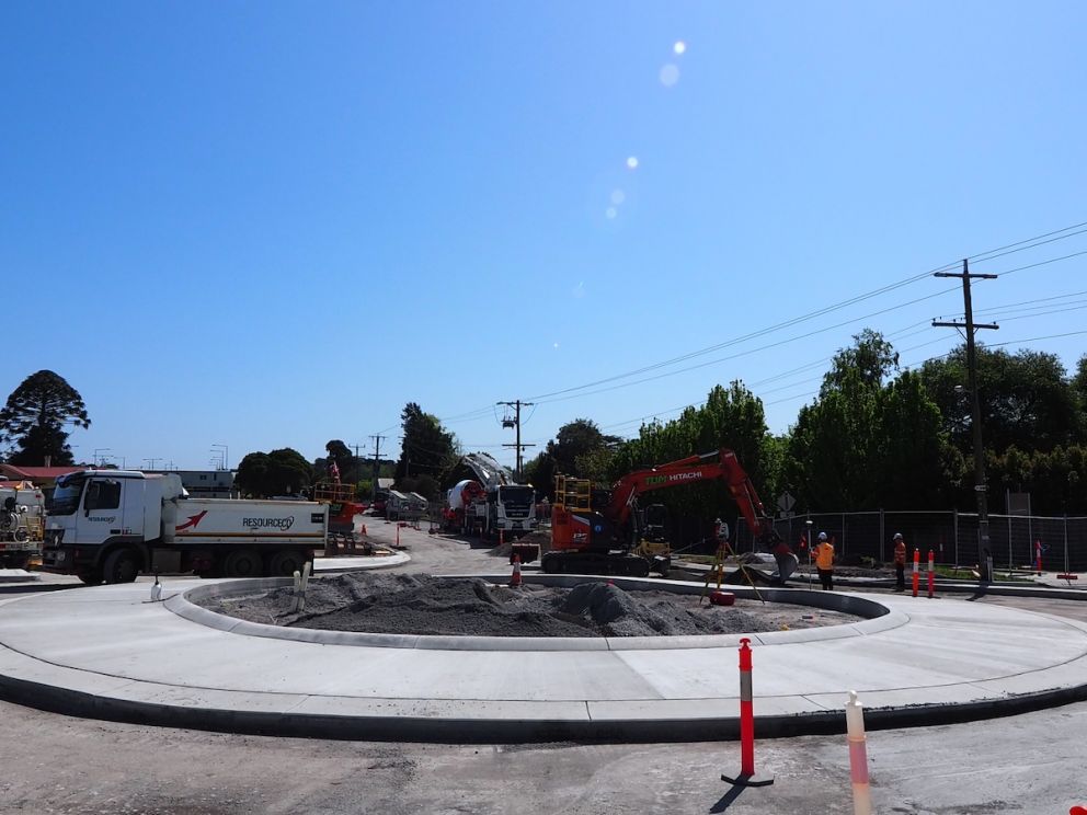 The new roundabout is at the intersection of Station Street, Beaconsfield Avenue and Goff Street