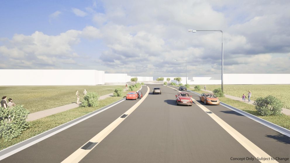 Akuna Drive will be extended to Maddox Road ensuring a convienient connection for locals. Artist impression, subject to change