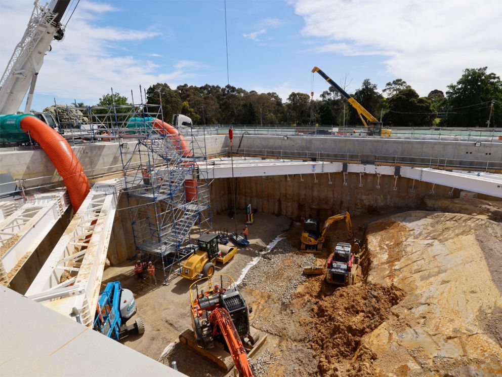 Construction works progressing in Burwood.