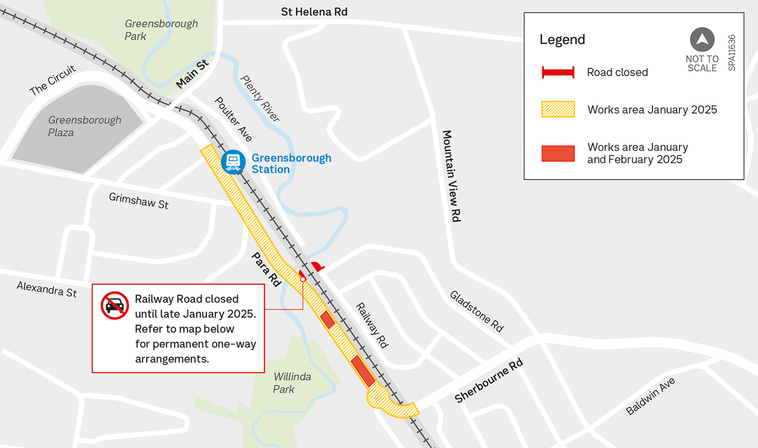 Map detail construction disruptions detailed above