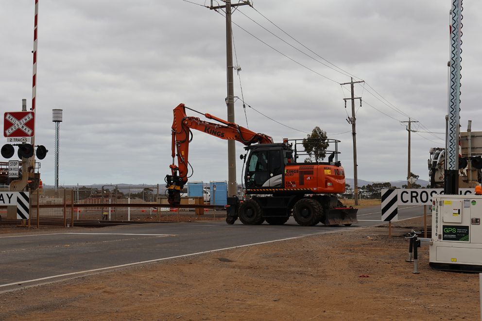 Works underway at Ferris Road during the recent construction blitz