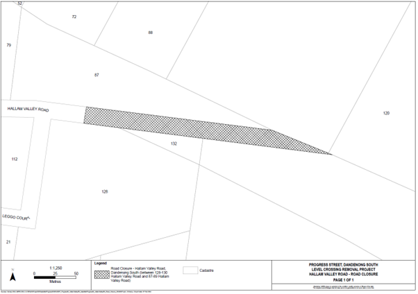 Map showing triangle of space to be used for works