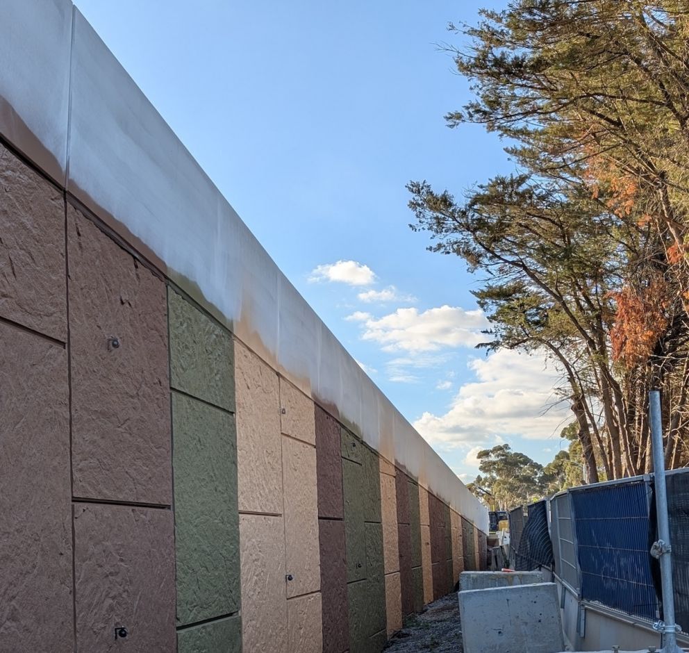 Old Calder Highway retaining wall painted