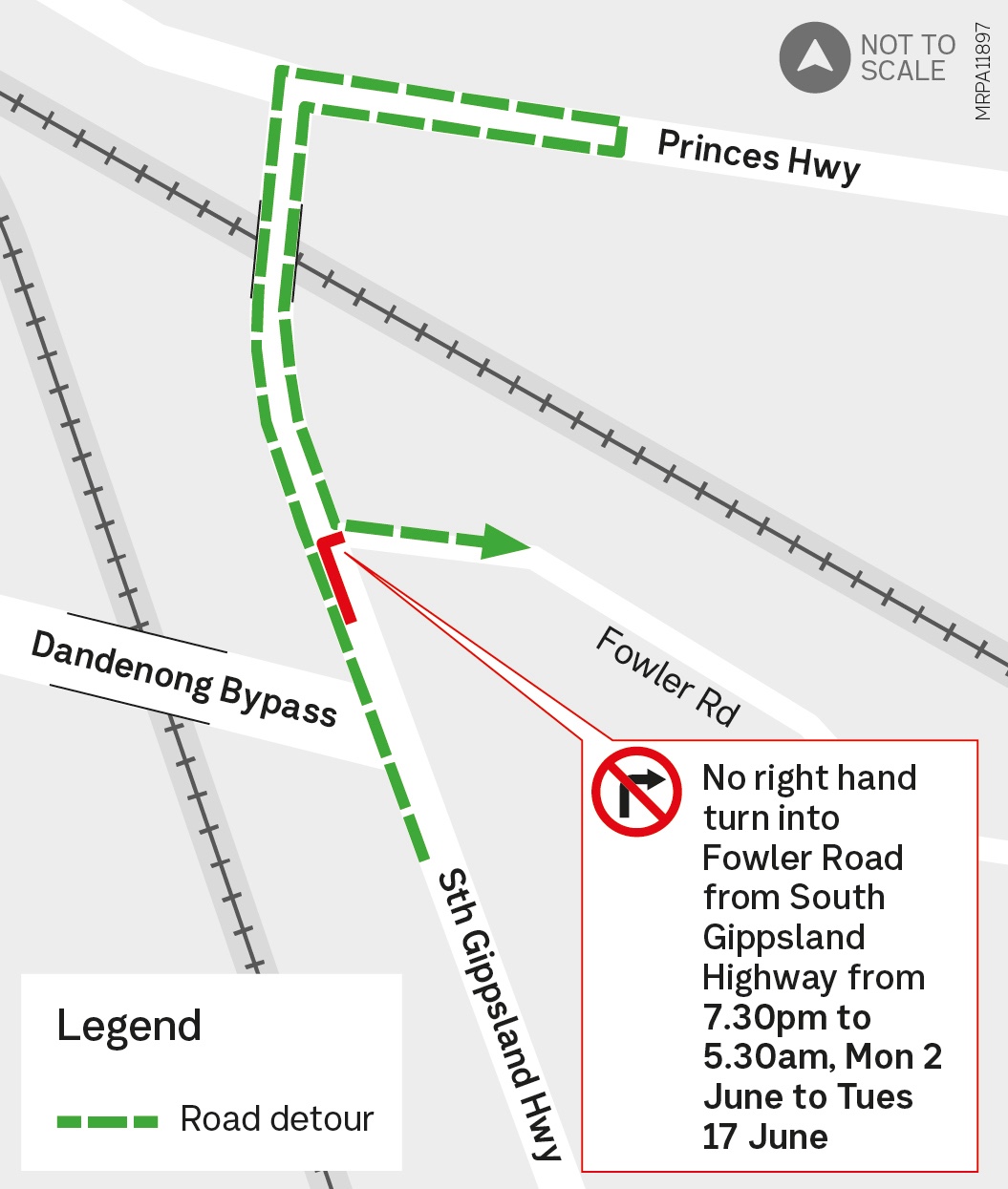 Fowler Road detour map – June 2025