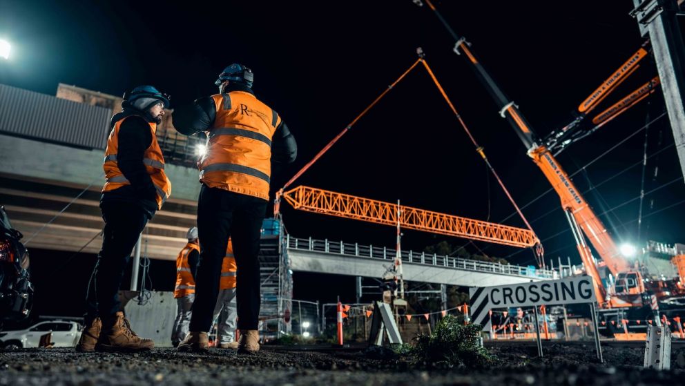 The beams will help complete the new road bridge at Calder Park Drive
