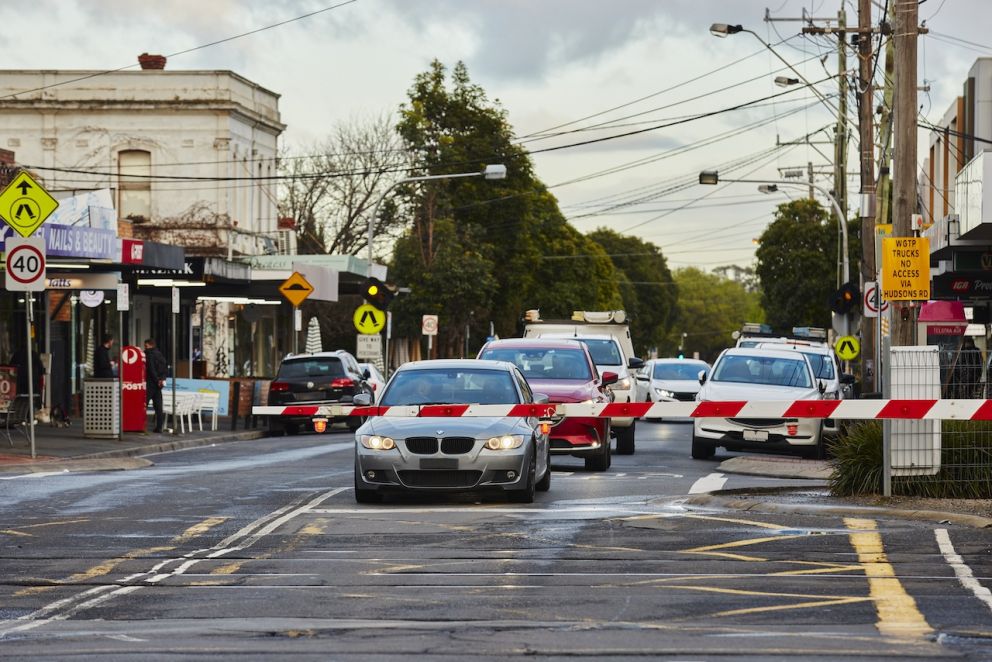 Boom gates down at Hudsons Road in Spotswood
