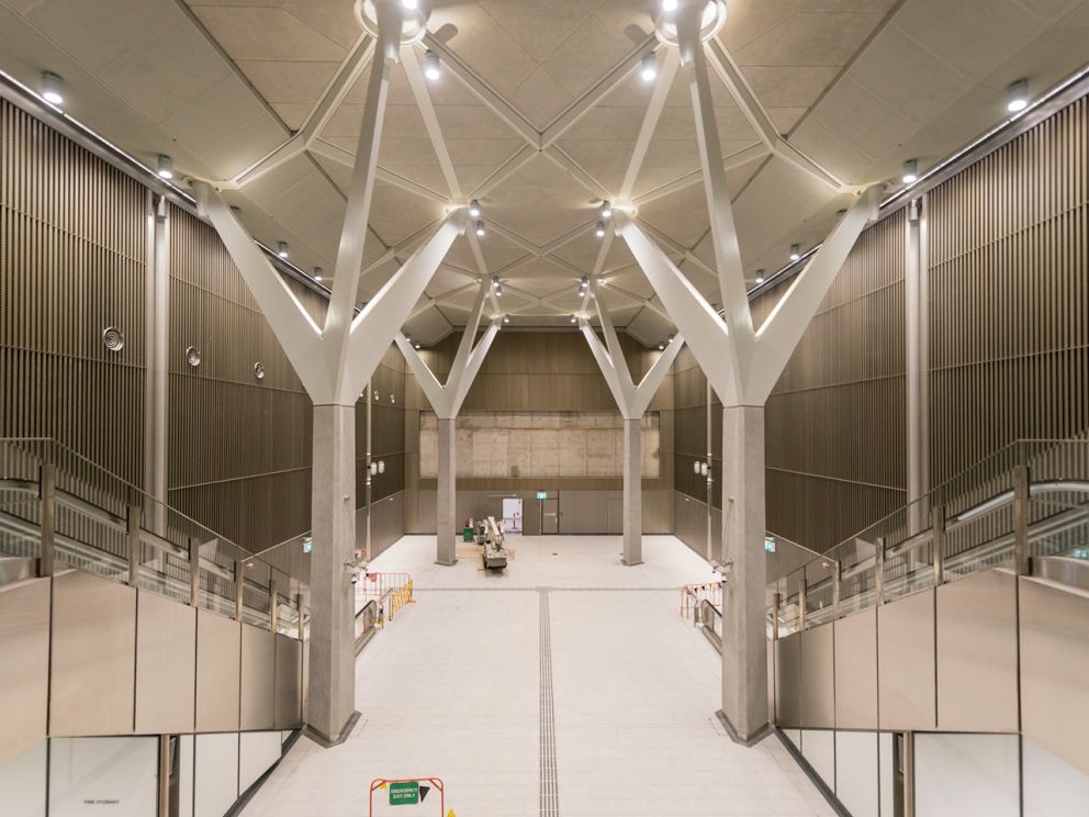 Grand entrance hall below City Square. 