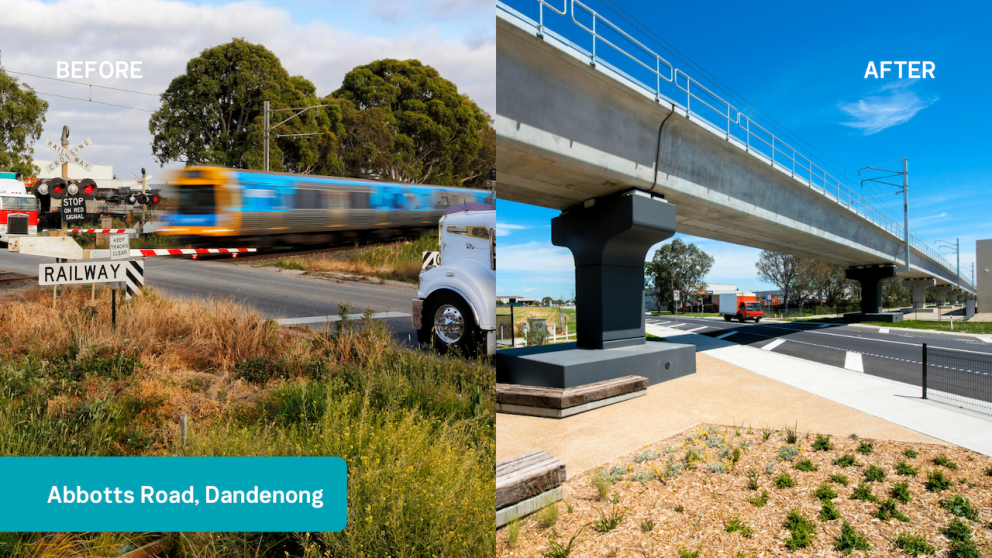Abbotts Road, Dandenong before and after