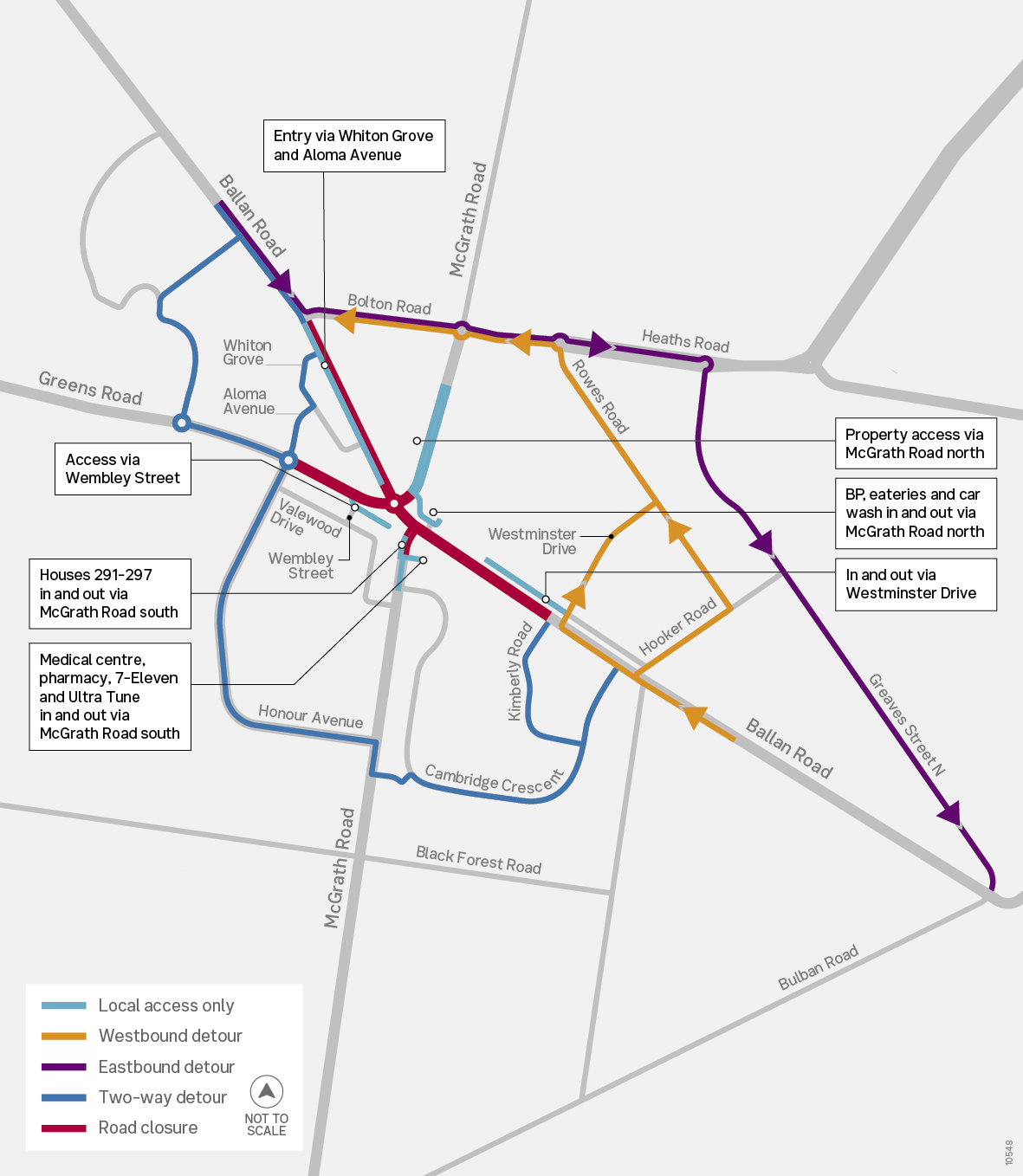 Ballan Rd Full Int Closure Map