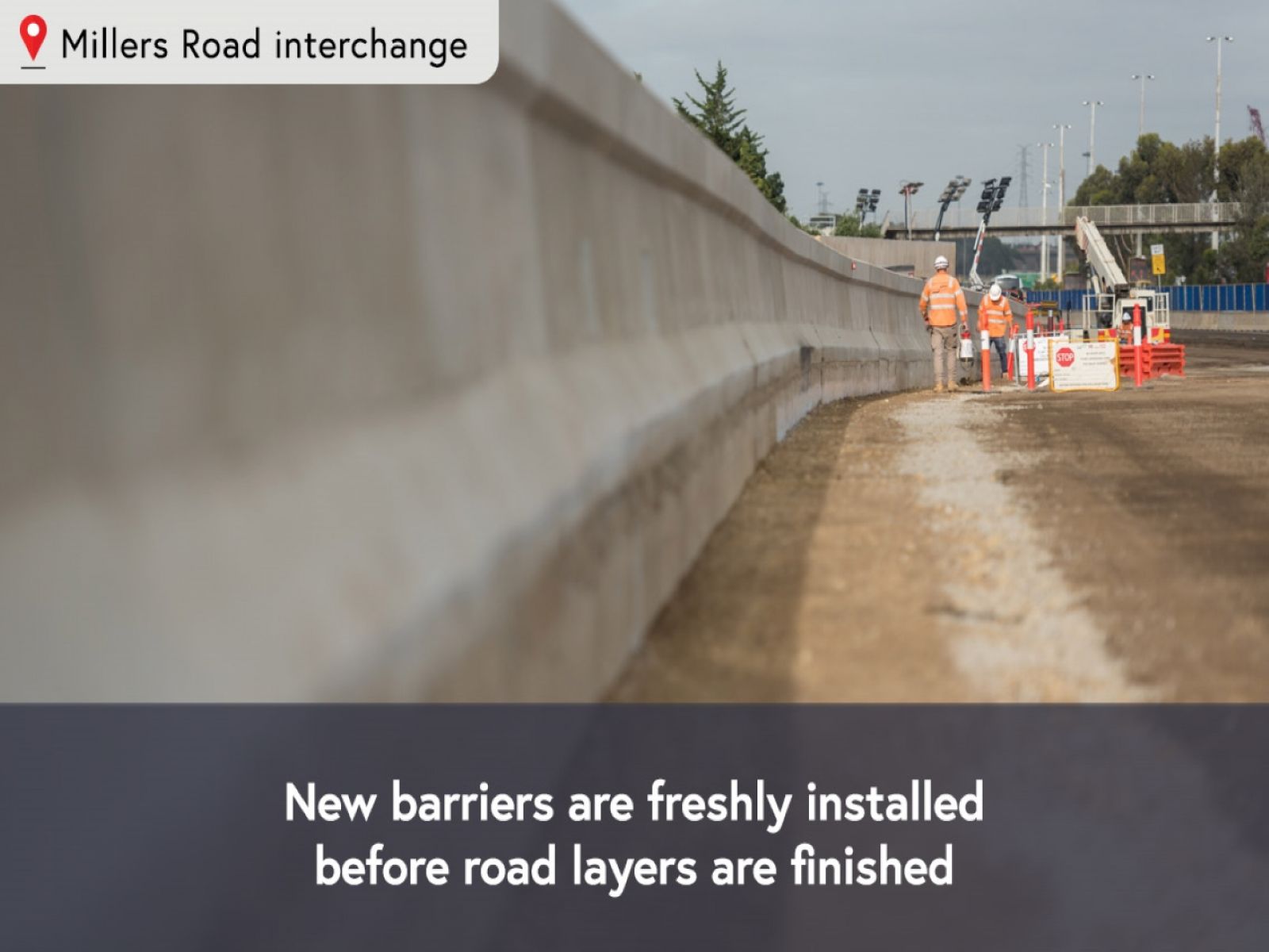 New barriers at Millers Road interchange