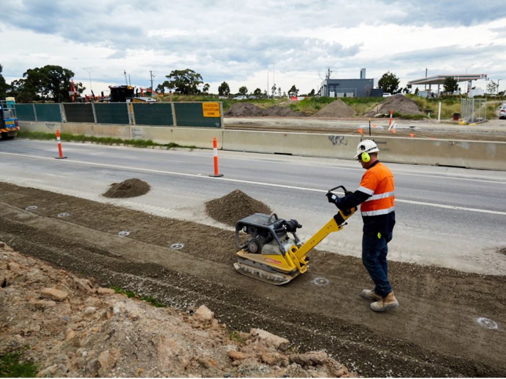 Image of a construction worker on the road