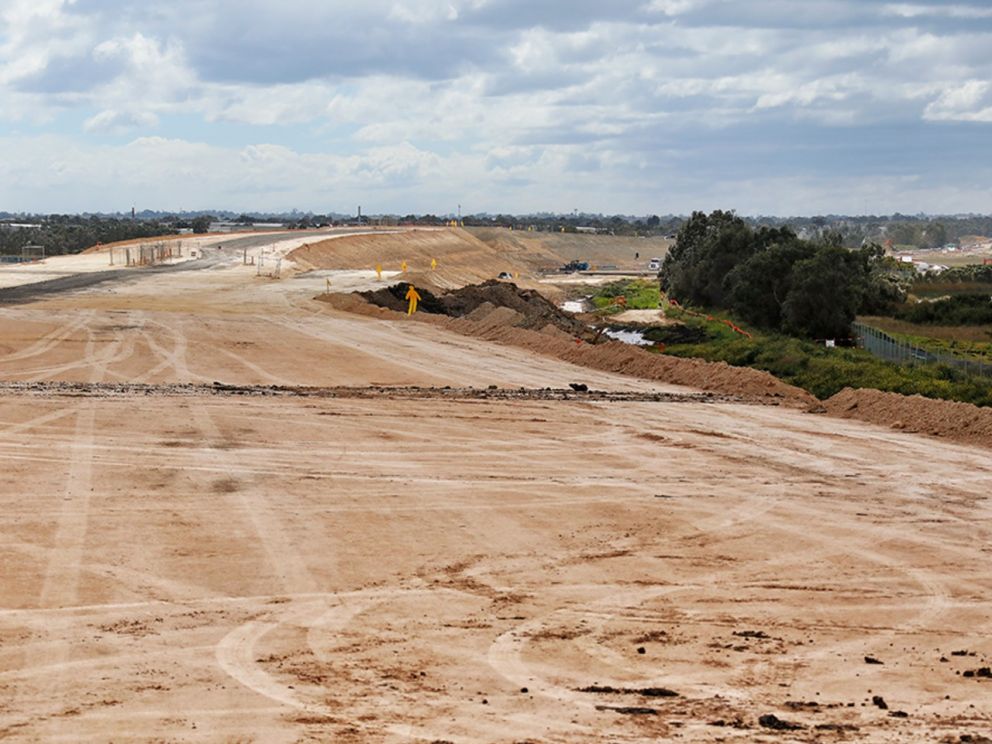 Progress on building the Freeway between Bowen Parkway and Governor Road