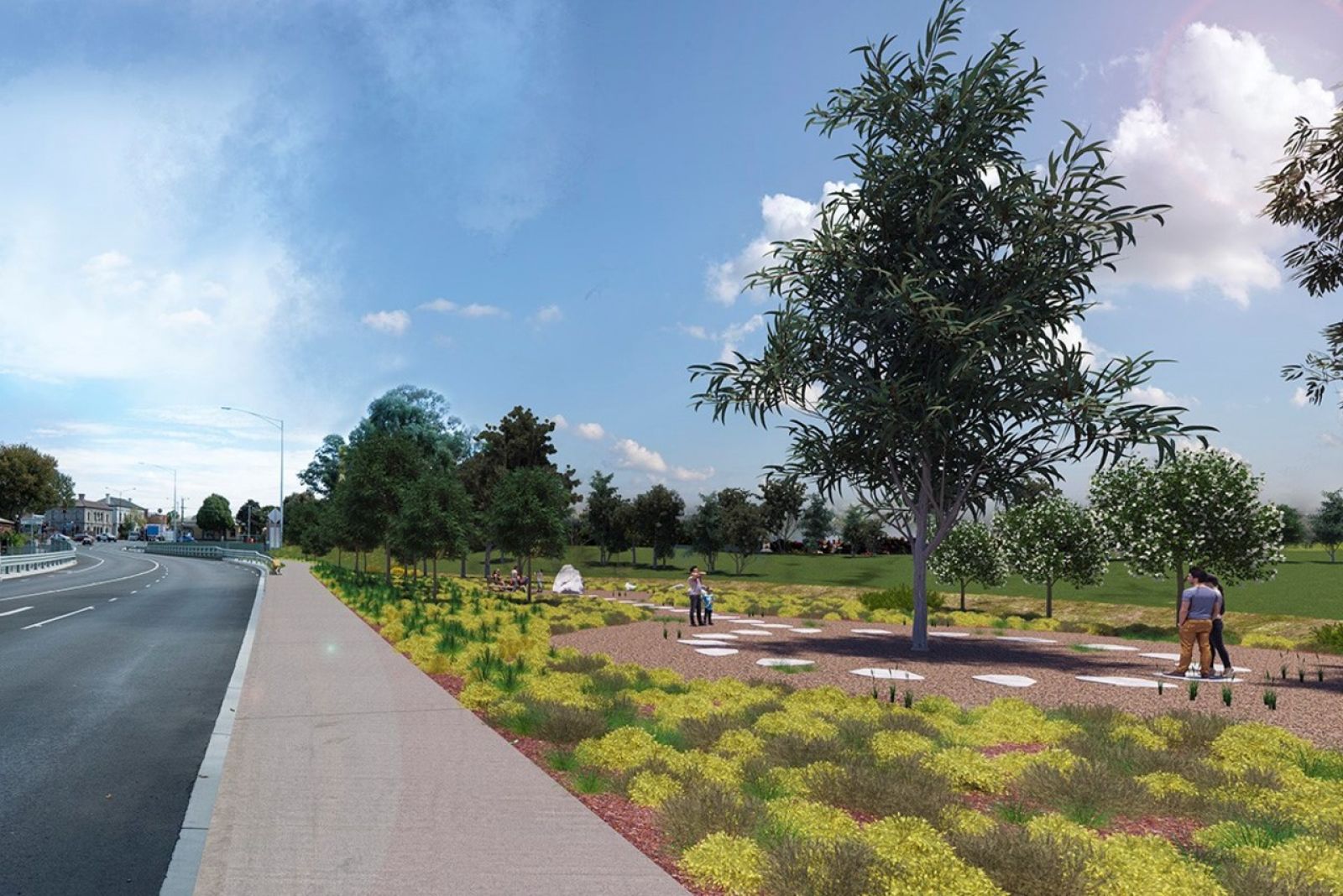 Artist’s impression of landscaping once the trees are established.