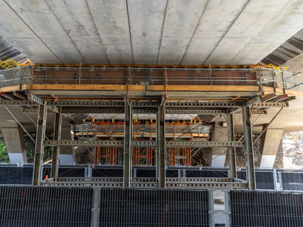 View from under the bridge at Forster Road in Mt Waverley