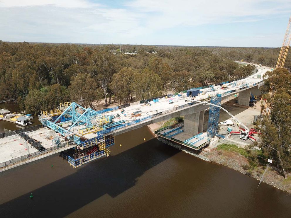 All 43 concrete segments cast on the new Murray River crossing