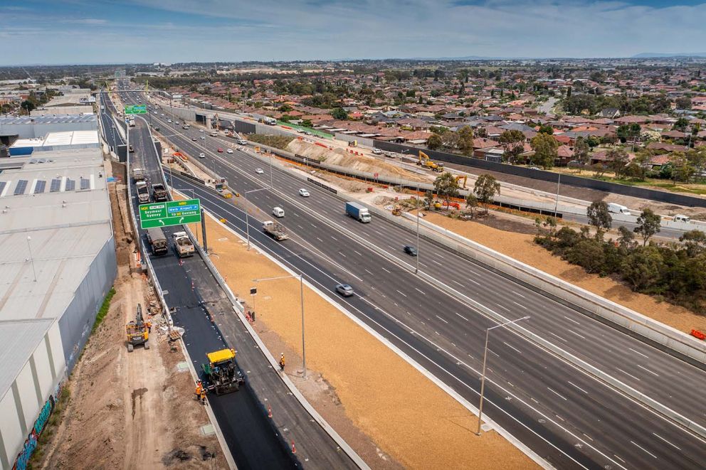 Works in preparation to open the new elevated entry ramp at Edgars Road