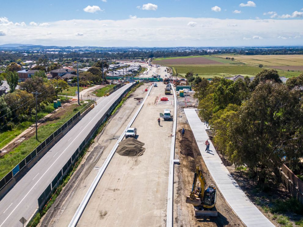 A view of the new shared use path along O’Shea Road towards Soliders Road