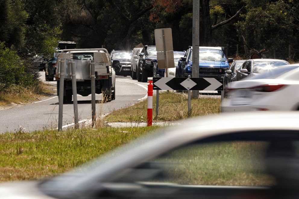 Traffic congestion at the Ballarto Road and Western Port Highway intersection