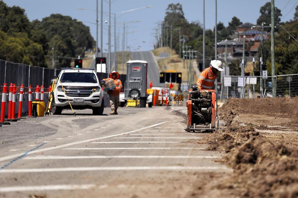 Construction works on the Narre Warren North Road Upgrade