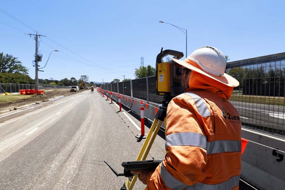 Surveying works on the Narre Warren North Road Upgrade