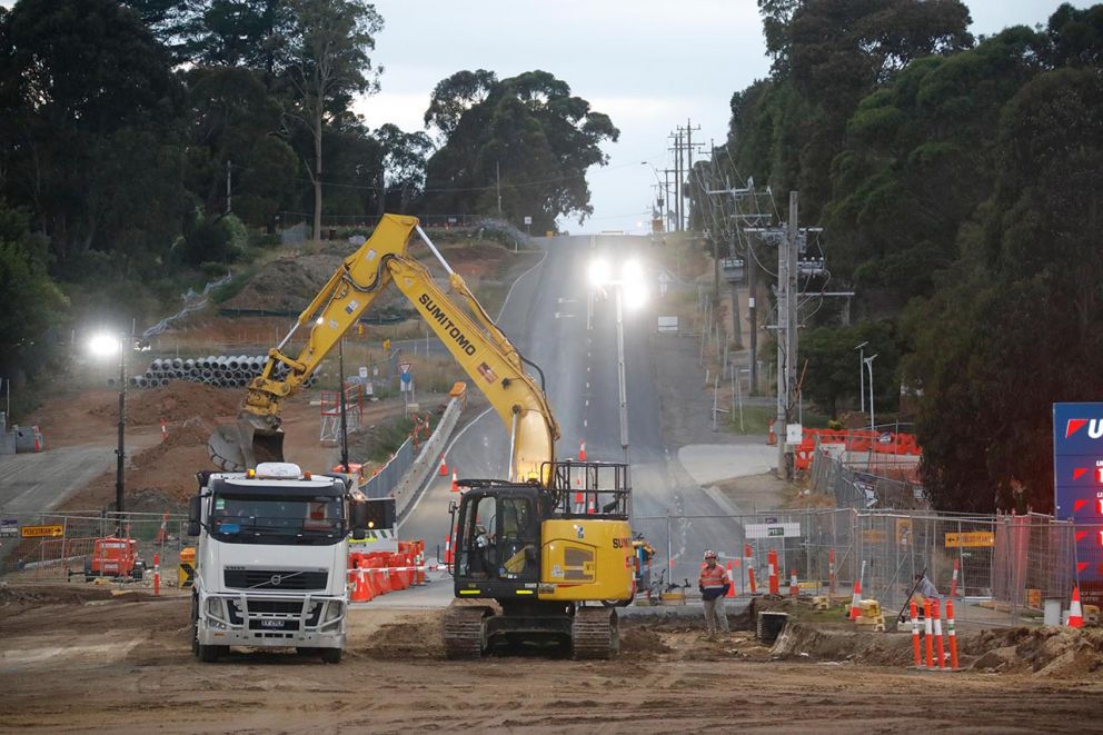 Earthworks along Heatherton road