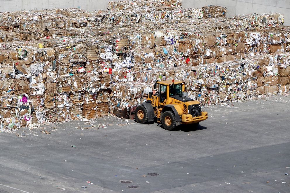 Recyclable waste stock piles