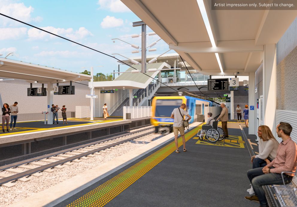 New Union Station platforms, looking south-west towards the main station concourse. Artist impression only, subject to change.