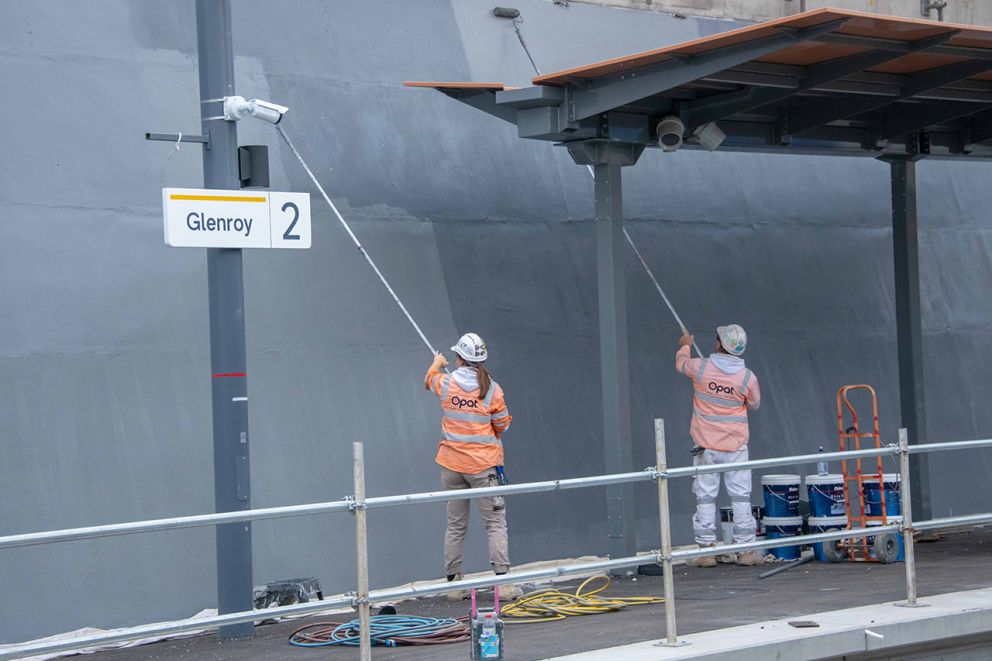 April - Finishing touches were applied to the station and platforms