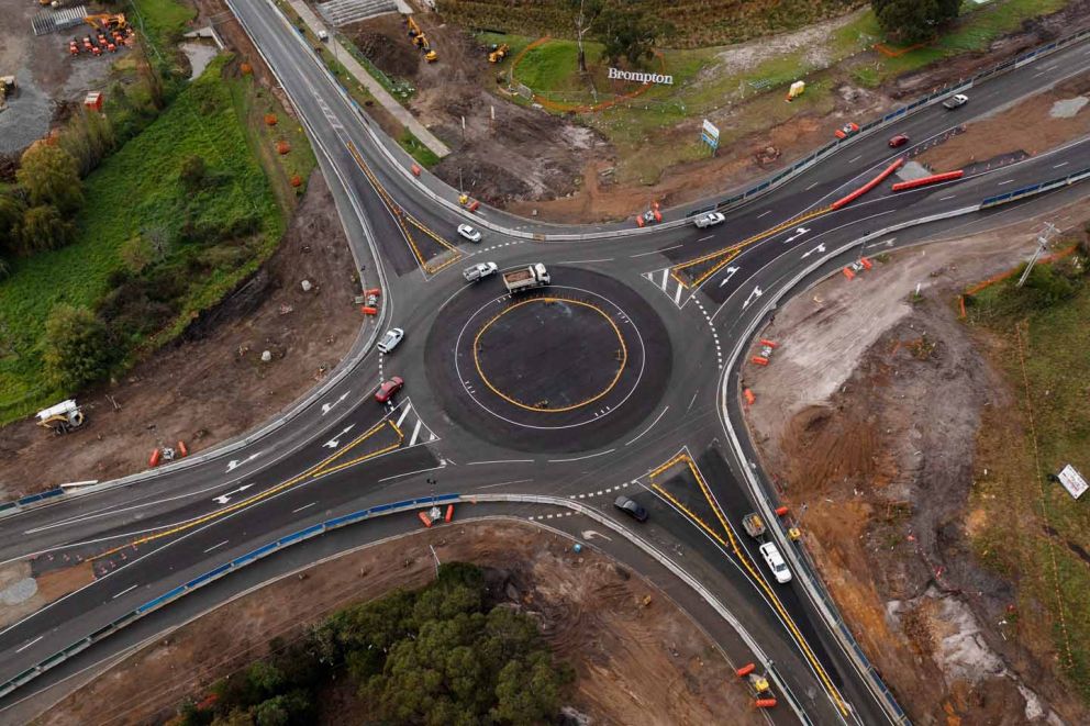 Aerial view of the Ballarto Road intersection