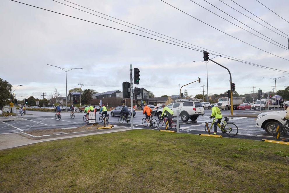 When all works are completed East Boundary Road bike path will be reinstated as part of surface and line marking. A popular spot for cyclists to cross will be even safer at this intersection.