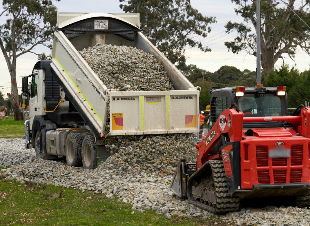 Construction of access tracks for construction vehicles near Edinburgh Drive